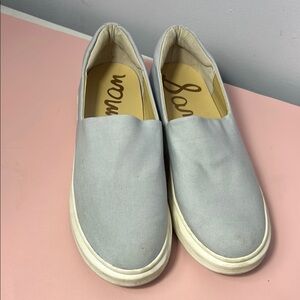 Sam Edelman Light Gray Slip-On Flats